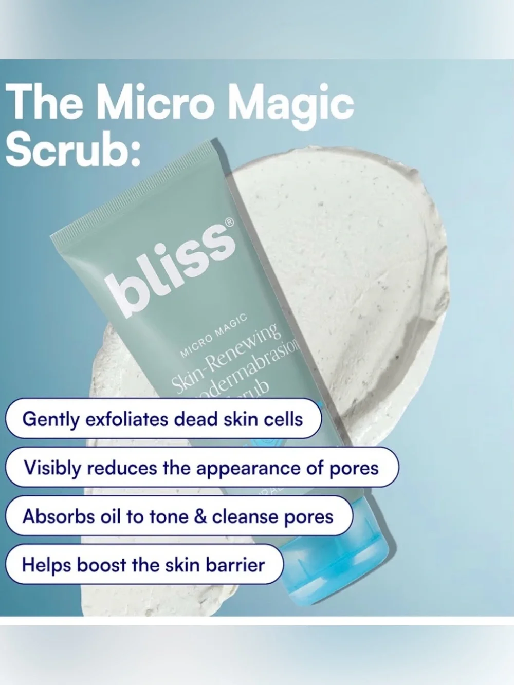 BLISS Skin-Renewing Microdermabrasion Scrub, 3.4 fl oz / 100 mL ~ New & Sealed
